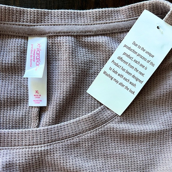 NWT Xhilaration Mauve-Taupe Waffle Knit Top with Bell Sleeve - Picture 4 of 12